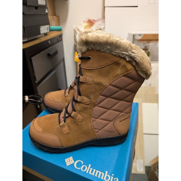 Columbia Ice Maiden II BK1581-288 Womens Elk Black Lace Up Snow Boots Size 10 - Picture 1 of 6